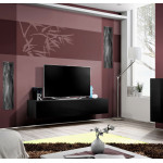 Paris Prix Meuble TV Mural Design "Fly I" 160cm Noir