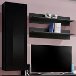 Paris Prix Meuble TV Mural Design "Fly I" 170cm Noir