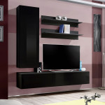 paris prix Meuble TV Mural Design "Fly I" 170cm Noir