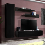 paris prix Meuble TV Mural Design "Fly I" 210cm Noir