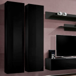 Paris Prix Meuble TV Mural Design "Fly I" 310cm Noir