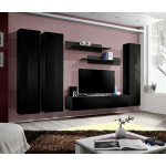 Paris Prix Meuble TV Mural Design "Fly I" 310cm Noir