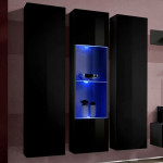 Paris Prix Meuble TV Mural Design "Fly V" 310cm Noir