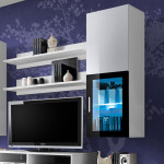 Paris Prix Meuble TV Mural Design "Mini" 200cm Blanc