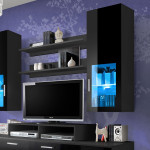 Paris Prix Meuble TV Mural Design "Mini" 200cm Noir