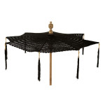 Paris Prix Parasol Avec Pompons "Clark" 253cm Noir