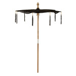 paris prix Parasol avec Pompons "Clark" 253cm Noir