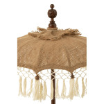 Paris Prix Parasol Déco En Jute "Pompons" 87cm Beige