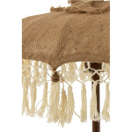 Paris Prix Parasol Déco En Jute "Pompons" 87cm Beige