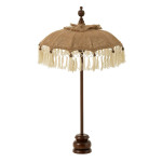 paris prix Parasol Déco en Jute "Pompons" 87cm Beige