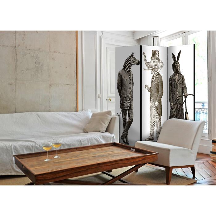 Paris Prix Paravent 3 Volets "Elegant Zoo" 135x172cm