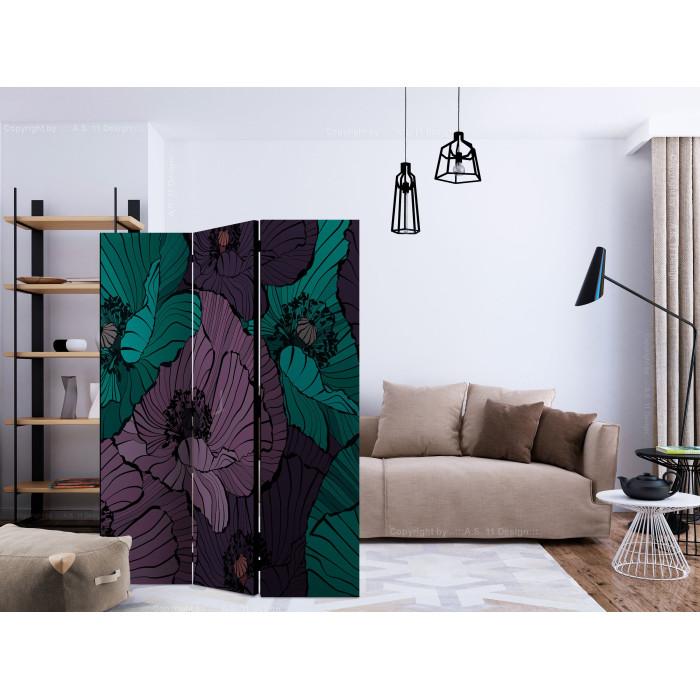 Paris Prix Paravent 3 Volets "Flowerbed" 135x172cm