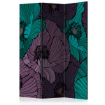 paris prix Paravent 3 Volets "Flowerbed" 135x172cm