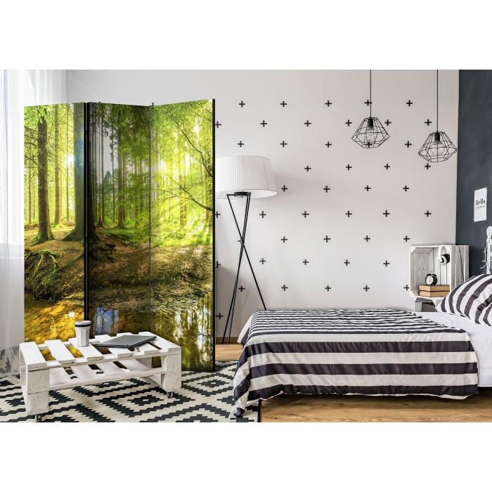 Paris Prix Paravent 3 Volets "Forest Lake" 135x172cm