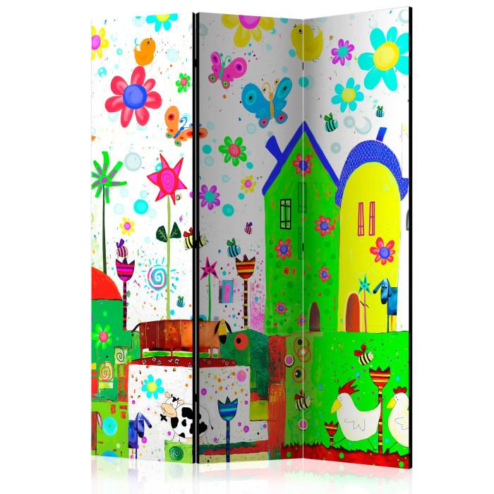 Paris Prix Paravent 3 Volets "Happy Farm" 135x172cm