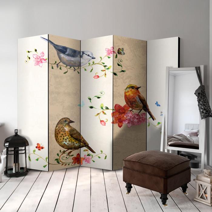 Paris Prix Paravent 5 Volets "Bird Song" 172x225cm