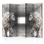 paris prix Paravent 5 Volets "Stone Lions" 172x225cm