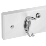 Paris Prix Patère En Bois & Métal "4 Têtes" 42cm Blanc