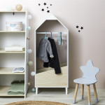 Paris Prix Penderie Enfant "Maya" 116cm Blanc & Beige