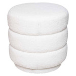 paris prix Pouf Bouclette Design "Sinan" 40cm Blanc