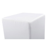 Paris Prix Pouf Carré Design "Cube" 41cm Blanc