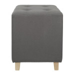 Paris Prix Pouf Carré Design "Hippolyte" 35cm Gris