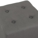 Paris Prix Pouf Carré Design "Hippolyte" 35cm Gris