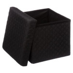 Paris Prix Pouf Carré Design "Mix N'Modul" 31cm Noir
