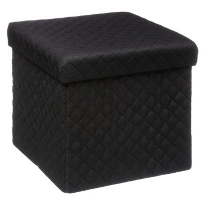 Paris Prix Pouf Carré Design "Mix N'Modul" 31cm Noir