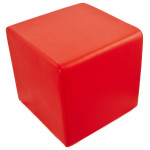 Paris Prix Pouf Carré Design "Parisian" 41cm Rouge