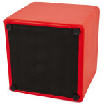 Paris Prix Pouf Carré Design "Parisian" 41cm Rouge