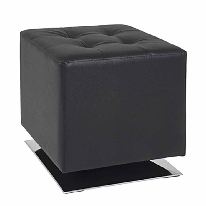 Paris Prix Pouf Carré Design "Zanzibar" 42cm Noir