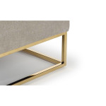 Paris Prix Pouf Carré En Tissu "Lakota" 90cm Beige