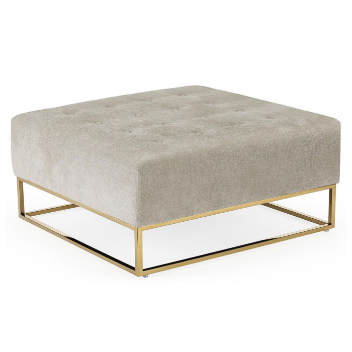 Paris Prix Pouf Carré En Tissu "Lakota" 90cm Beige