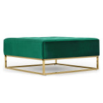 Paris Prix Pouf Carré En Velours "Lakota" 90cm Vert