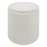 paris prix Pouf Coffre Bouclette "Kaydi" 37cm Blanc