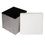 Paris Prix Pouf & Coffre De Rangement "Léo" 38cm Gris