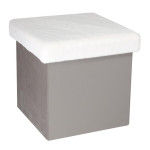 paris prix Pouf & Coffre de Rangement "Léo" 38cm Gris