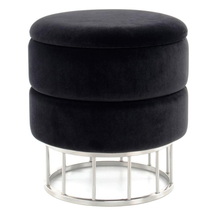 Paris Prix Pouf & Coffre De Rangement "Zéro" 41cm Noir