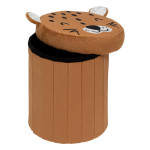 Paris Prix Pouf Coffre Pliable "Léopard" 36cm Orange