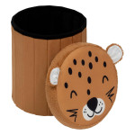 Paris Prix Pouf Coffre Pliable "Léopard" 36cm Orange