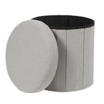 Paris Prix Pouf Coffre Pliable "Pills" 38cm Gris