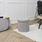 Paris Prix Pouf Coffre Pliable "Pills" 38cm Gris