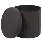 Paris Prix Pouf Coffre Pliable "Pills" 38cm Noir