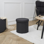 Paris Prix Pouf Coffre Pliable "Pills" 38cm Noir