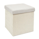 paris prix Pouf Coffre Pliable "Tressé" 38cm Gris