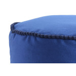 Paris Prix Pouf Déco à Pompons "Taj Mahal" 45cm Bleu