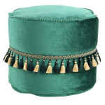 paris prix Pouf Déco à Pompons "Taj Mahal" 45cm Vert