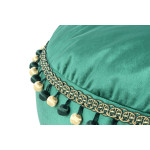 Paris Prix Pouf Déco à Pompons "Taj Mahal" 65cm Vert