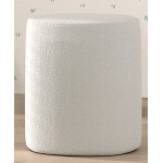 Paris Prix Pouf Design Bouclé "Moon" 41cm Blanc